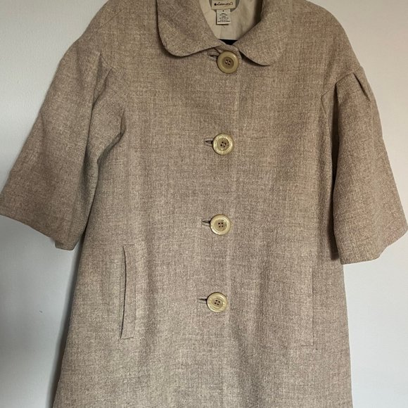 Anthropologie Jackets & Blazers - Anthropologie I elevenses I Tan, Wool Swing Coat - get ready for fall & winter I